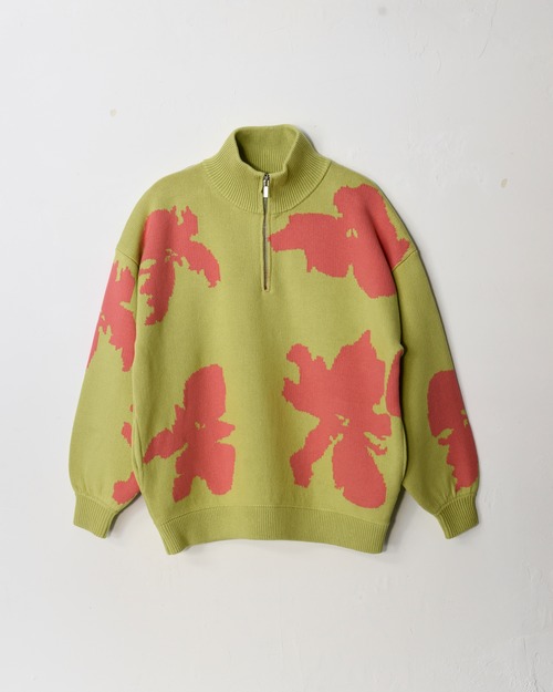 Bicolor Half Zip Sweater/バイカラーハーフジップセーター