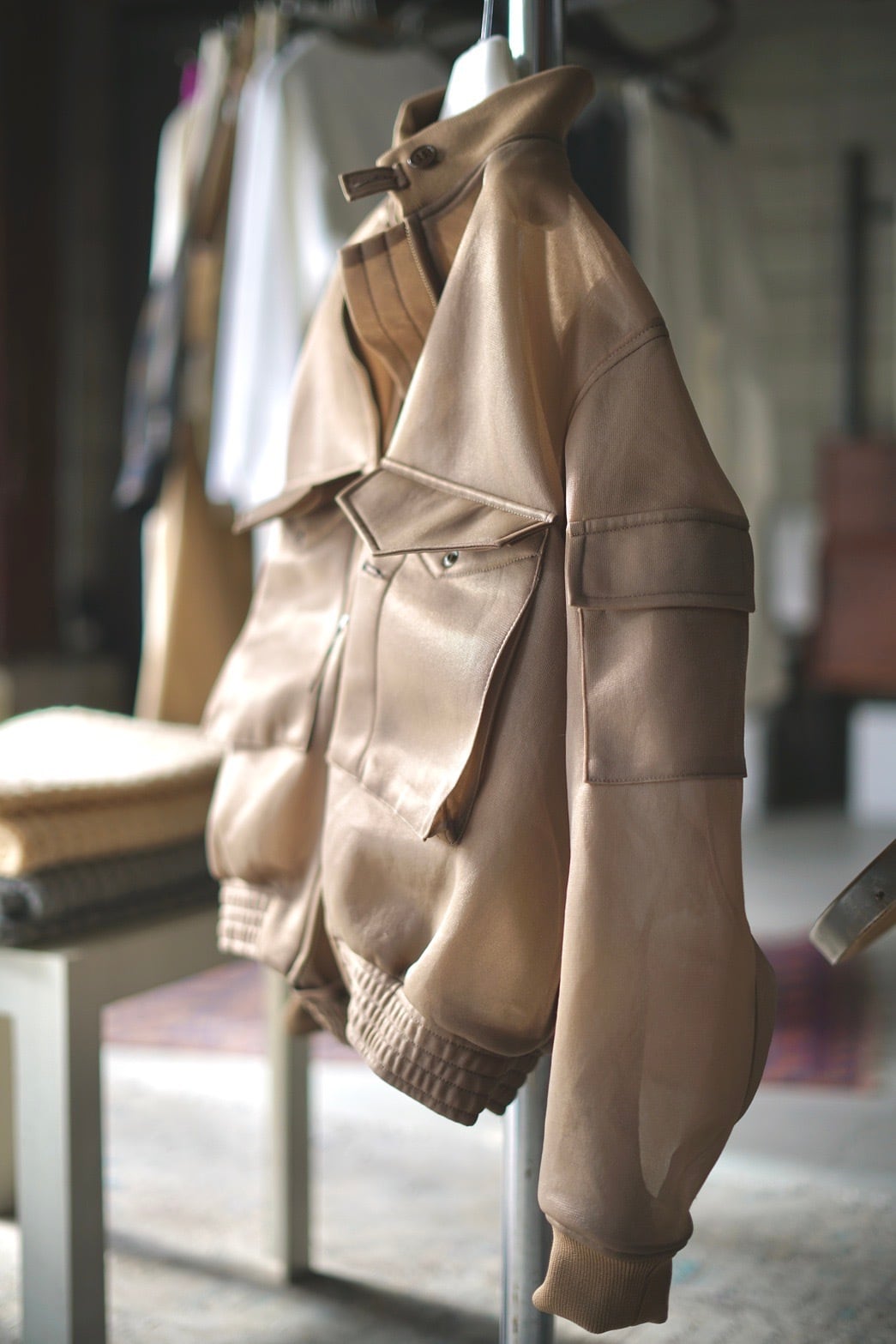 HYKE / SHEER WEP JACKET (BLACK , BEIGE , OLIVE DRAB) | JUQUI Online