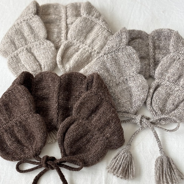 soji・羊毛手紡ぎ糸の手編みティペット（osage）