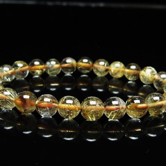 ルチルクォーツ ブレスレット 7mm タイチンルチル ブレスレット メール便可 [M便 1/10] 111-49175