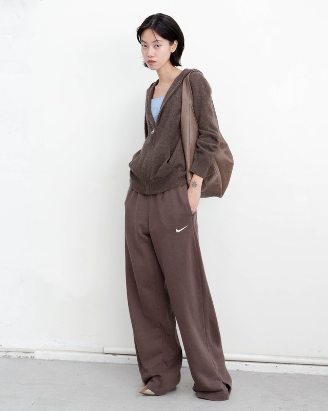 2000s zip-up cashmere knit hoodie