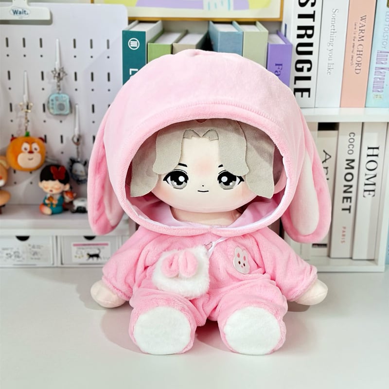 40cmぬいぐるみ用 フードロンパース+うさ耳バッグ かわいい 着せ替え