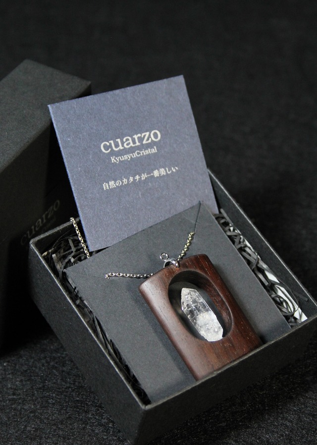 【411】長崎クリスタル ローズウッドペンダント