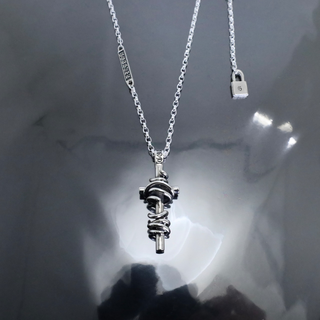 THORNY CROSS #1 NECKLACE with GODSIZE® I.D. TAG / ソーニークロス#1ネックレス ゴッドサイズ® I.D.タグ