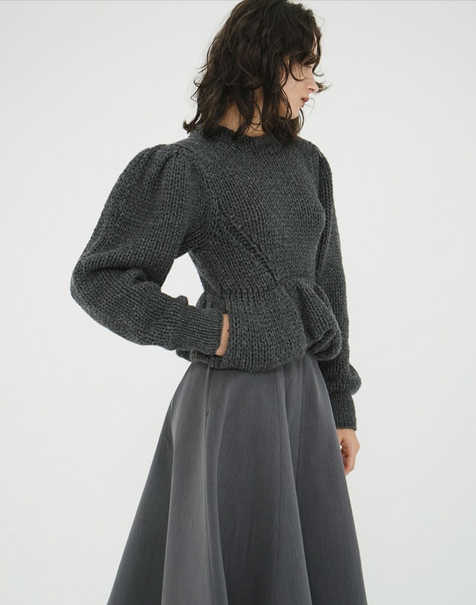 CLANE PEPLUM HAND KNIT TOPS | FLICKA ASHIYA