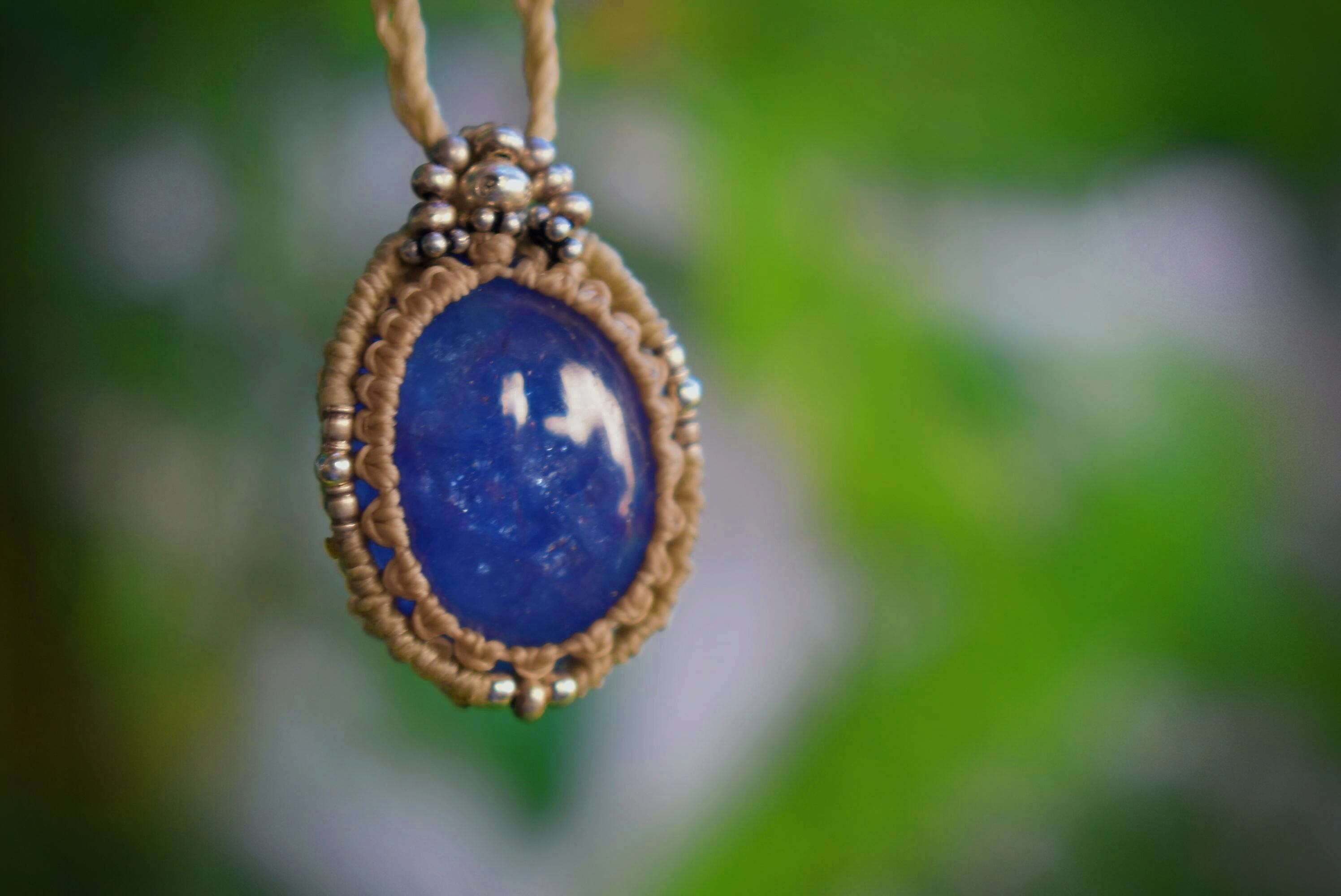 蒼い紋章★高品質★タンザナイト マクラメペンダント