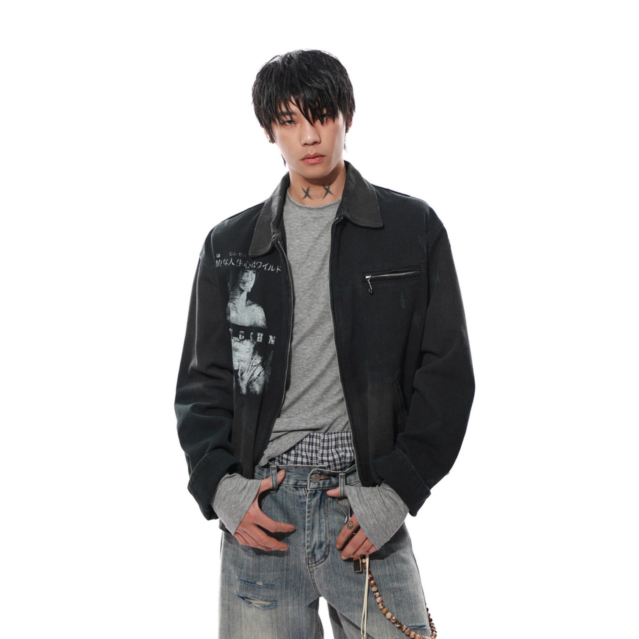 VINTAGE ストリート ウォッシュ加工 キャンバス ジャケット T1994