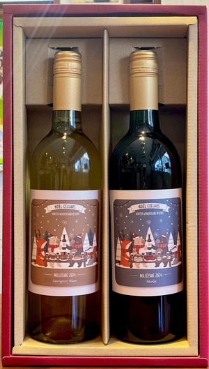 【☆X'mas 限定ラベル☆2本セット】　若苗 wakanae ソーヴィニヨンブラン 2024&濃桔梗 koikikyou メルロー 2024  ギフトBox入り!!