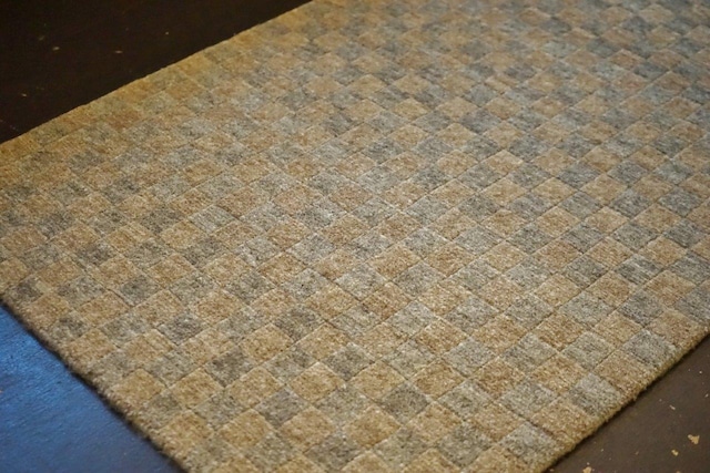 CHECKERED_DOORMAT_玄関マット_ウールラグ_手織り