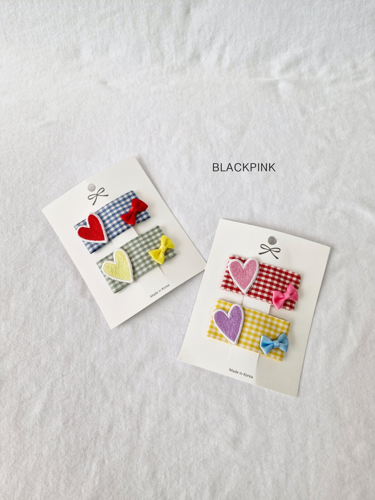 [BLACKPINK] Accessory) Heart Needlepoint Ribbon Set-up / [블랙핑크] 악세)하트자수리본세트