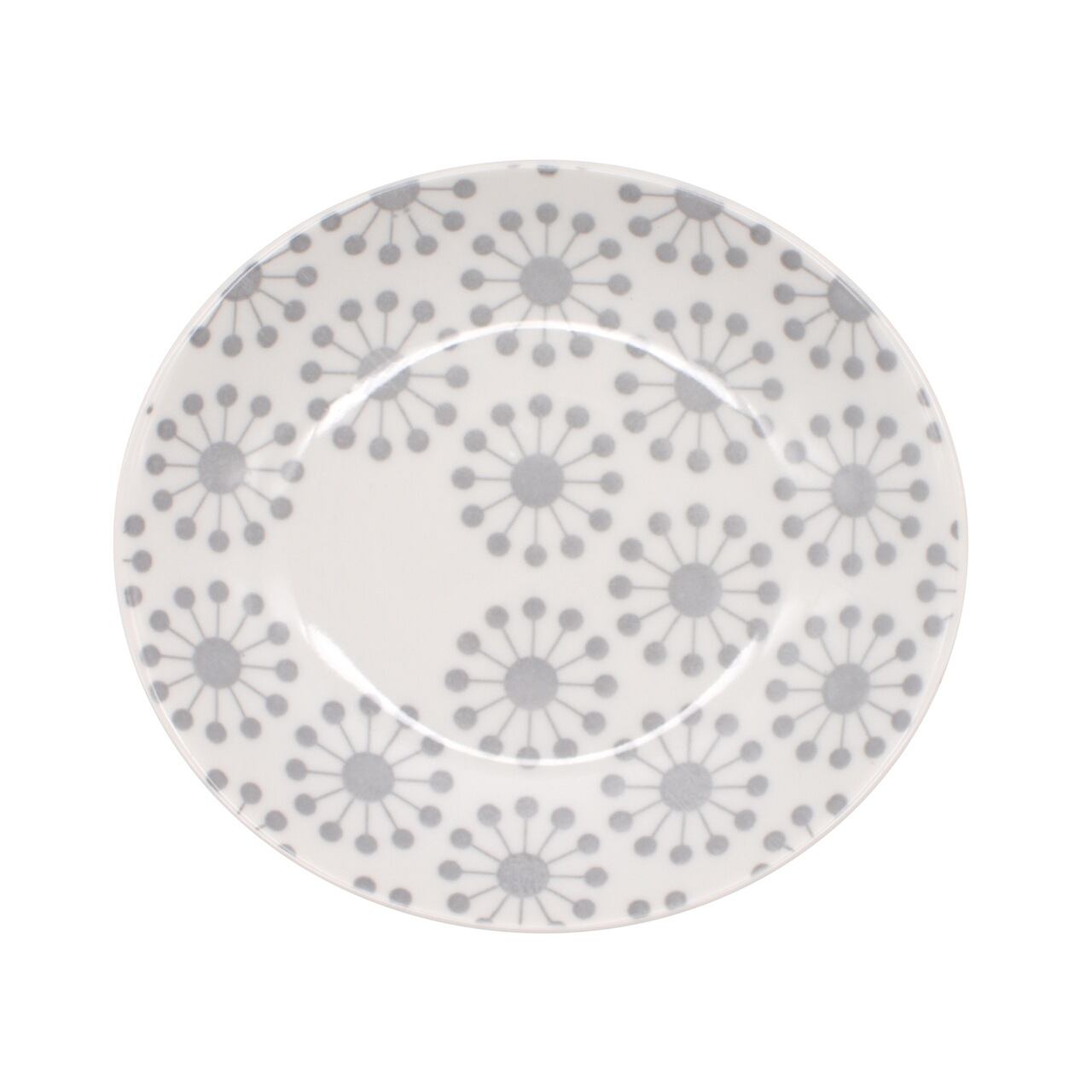 西海陶器 波佐見焼 「 ジオメトリー 」 皿 小皿 プレート 楕円 約12×11cm ハナヅメ 灰色 グレー 13411