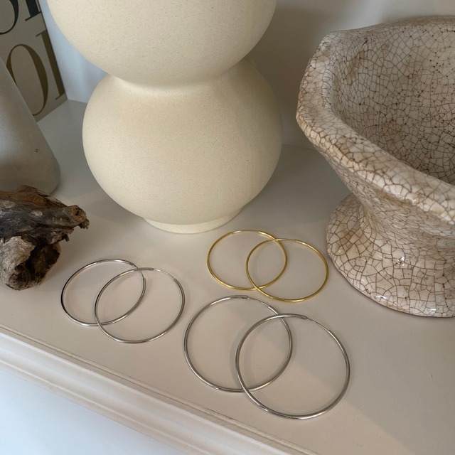 S925 silver/gold BIG hoop pierce (P192)