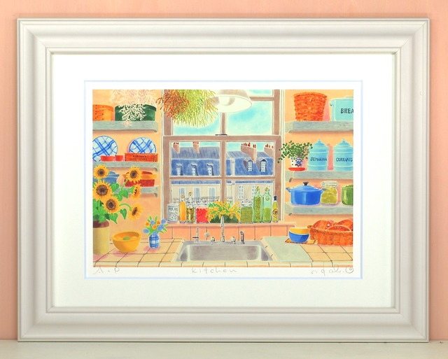 栗乃木ハルミ「kitchen」 gタイプ　絵画・ 額入りアート