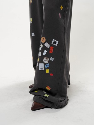 【26AW】Maison MIHARA YASUHIRO ミハラヤスヒロ / スウェットパンツ/  Price Tag Sticker Printed Wide Sweat Pants