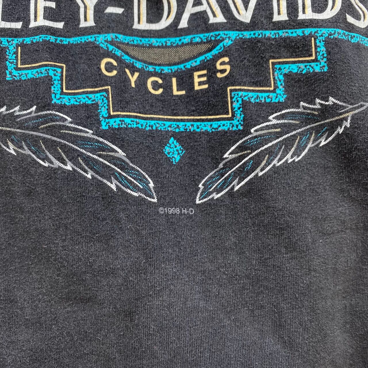 USA製 90s ハーレーダビッドソン イーグル 両面プリント 【L】ブラック