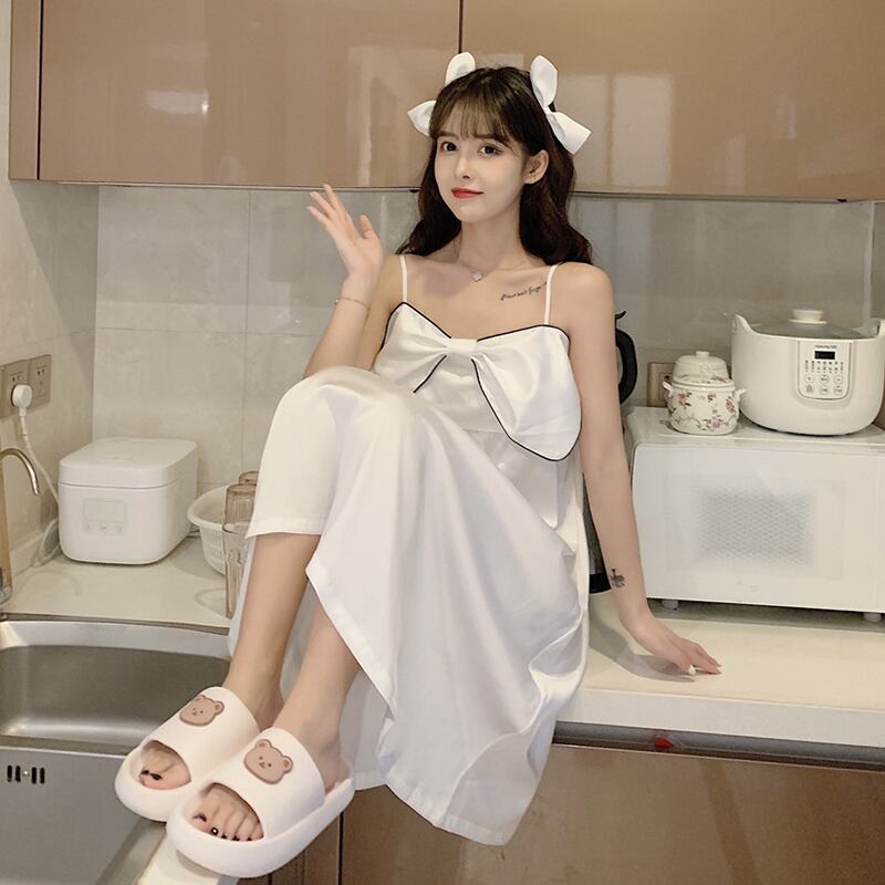 ドレス リボンスタイルレディースサマー 大人ガーリー スウィート キュート カジュアル 夏物 萌量不足64483779069