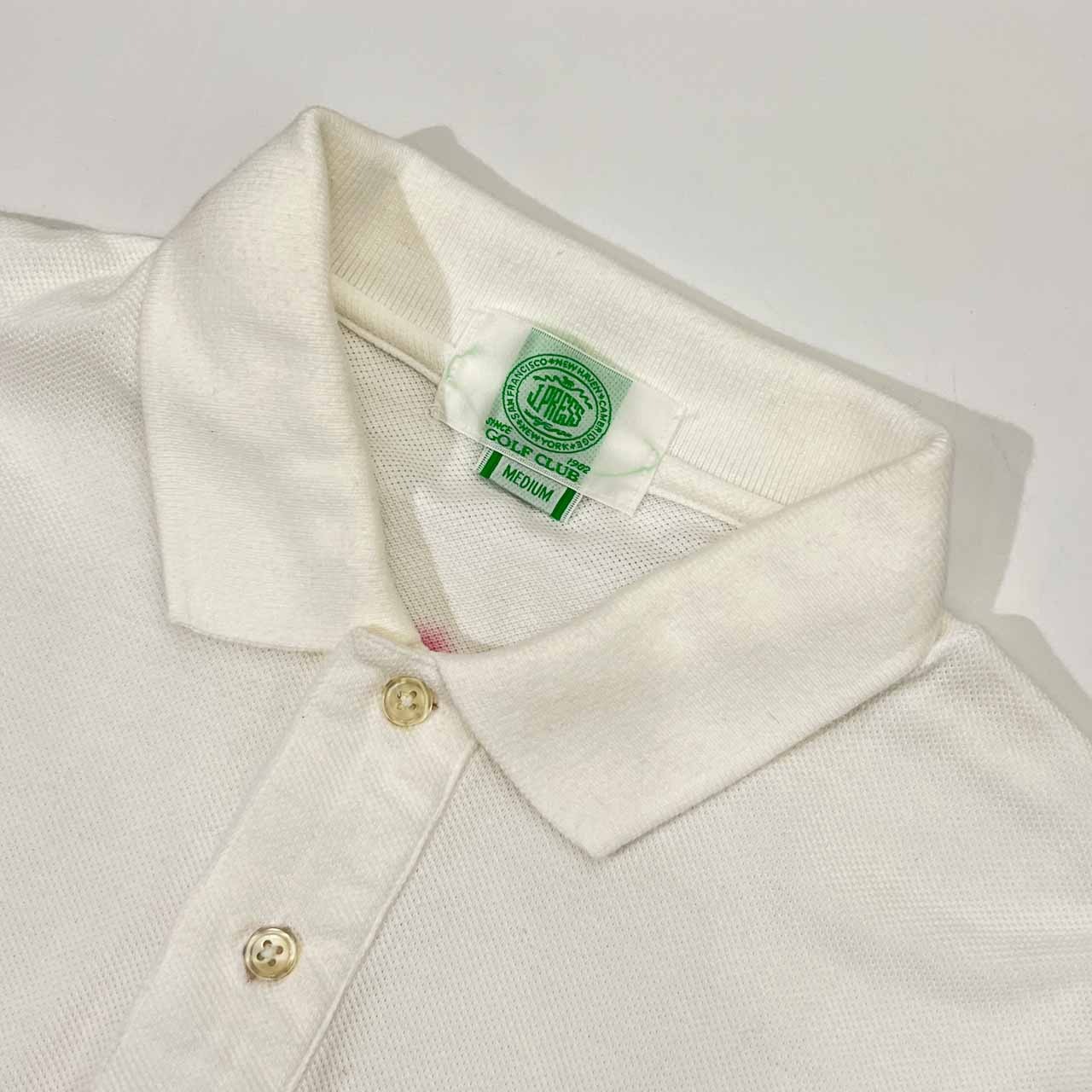 J.PRESS GOLF CLUB ジェイプレス 鹿の子 半袖 ポロシャツ M/ホワイト メンズ ゴルフ