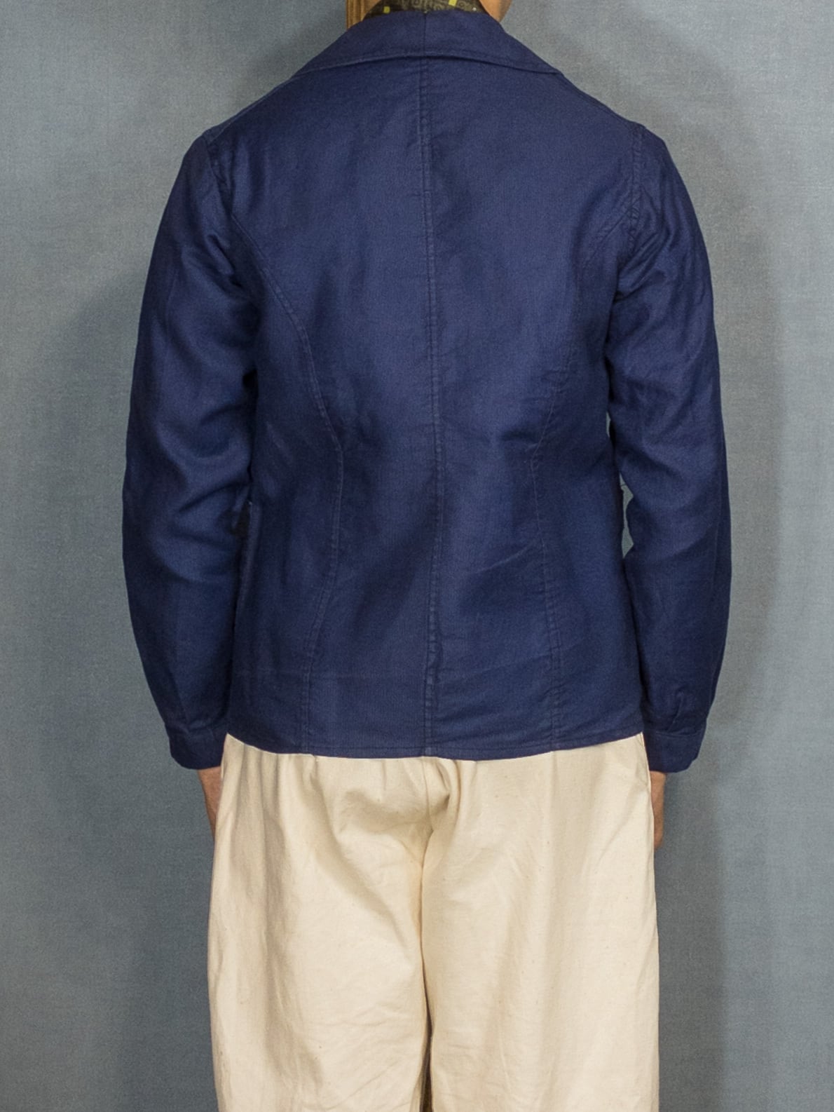 1930s】French Work Cotton Twill Double Breasted Jacket, with All