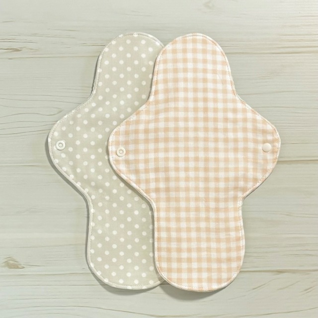 27cm ワッフル オーガニック 布ナプキン 防水仕様 2枚セット 多い日用 309