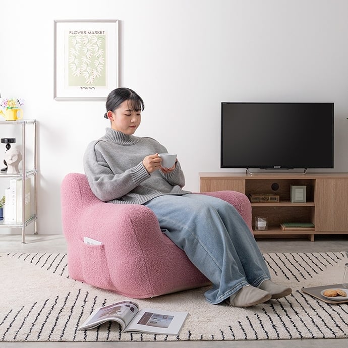 全3色】全身を優しく包み込み、やすらぎ空間をつくる1人掛けビーズ 全3色】全身を優しく包み込み、やすらぎ空間をつくる1人掛けビーズ