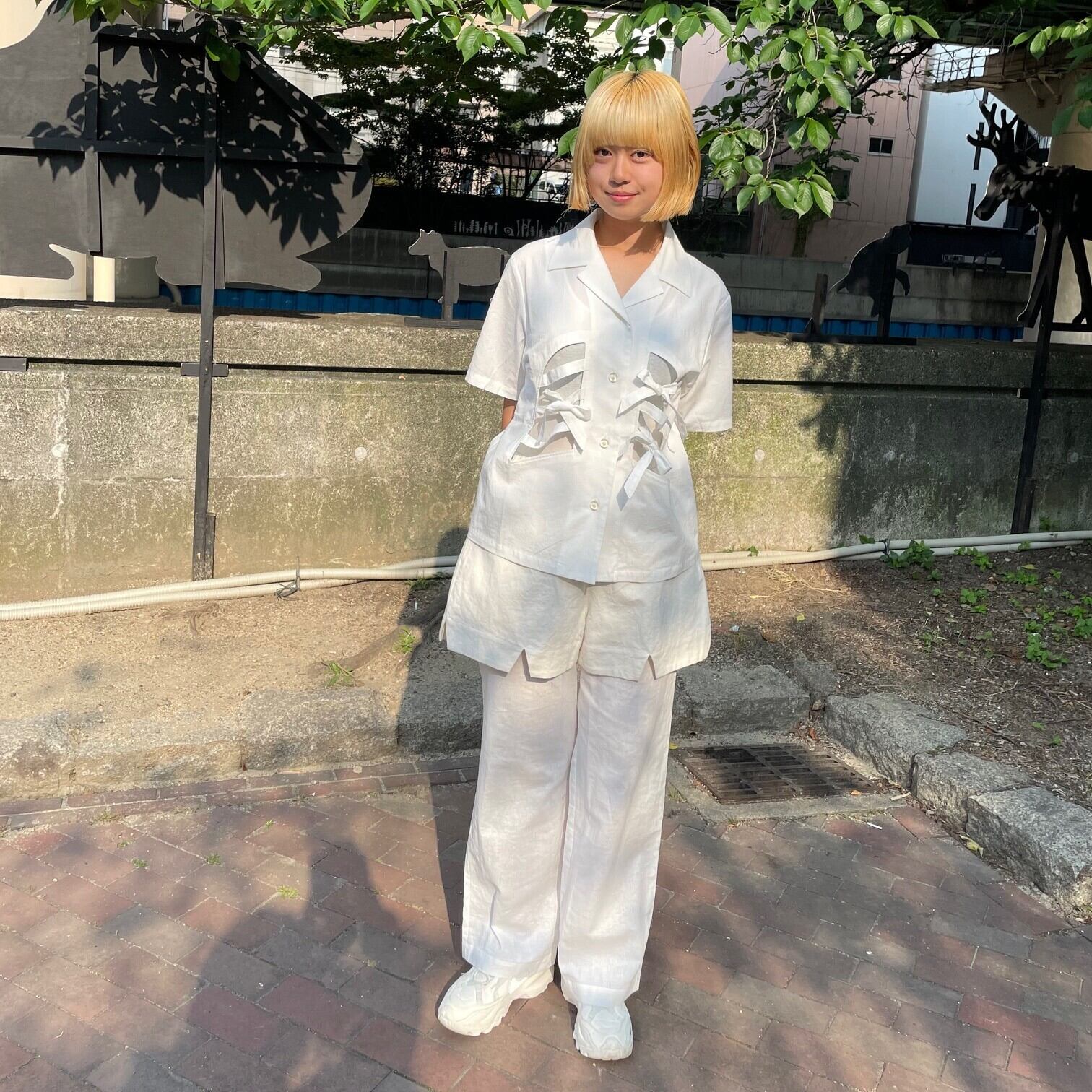 フタツククリ リブボーンシャツ futatsukukuri / ニューボーンブラウス