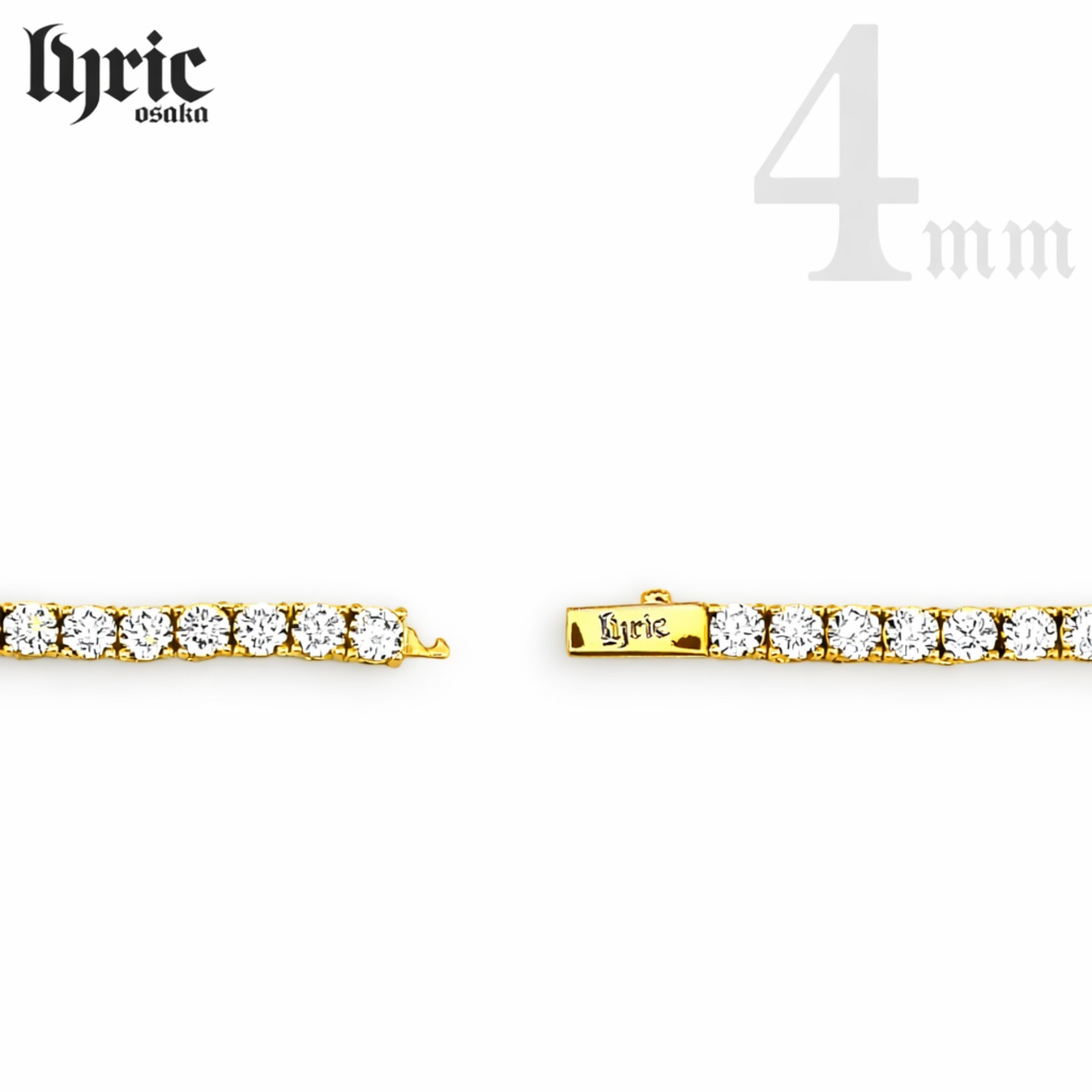 4mm 45cm  luxury tennis necklace gold