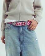 nsn leopard studs belt -pink-
