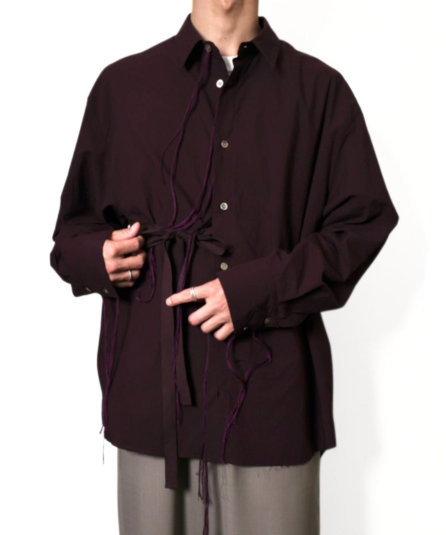 Midorikawa / MID26AW-SH03 RIBBON SHIRT(BURGUNDY)