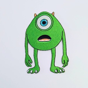 送料無料！ ★刺繍アイロンワッペン★【 Monsters, Inc.（ モンスターズインク ）】マイクワゾウスキ 〚アメリカン雑貨 アメトイ〛