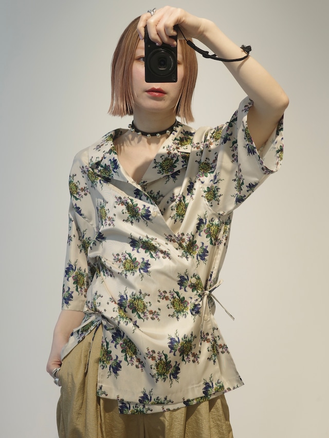 【26SS】FUMIE TANAKA フミエタナカ / flower satin SH / シャツ