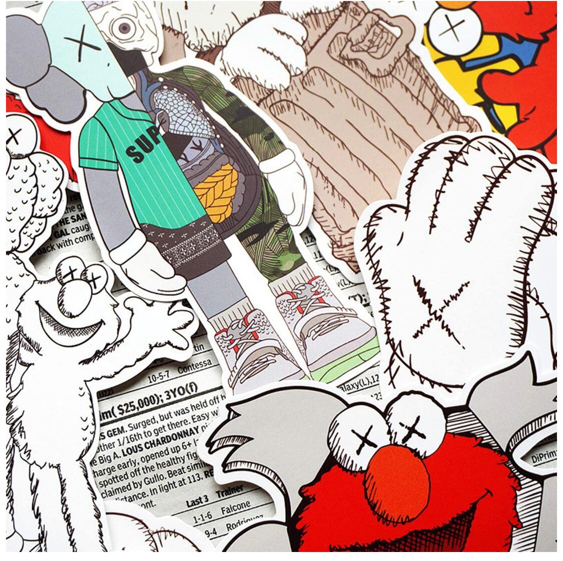 お洒落キャラ ステッカーセット 大きいサイズ サーフ アメリカン キャラクター Shiiha