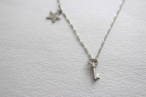 Tiny Star & Key Necklace