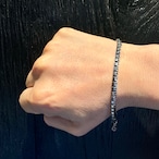 スターリング シルバー オキシダイズド 3.7mm グリーク ヴェネチアン ボックス チェーン ブレスレット:MIC ミック