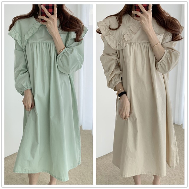 2022年春夏新作 ワンピース ロングワンピ 韓国風 レディース服 体型カバー Sweet系 可愛い