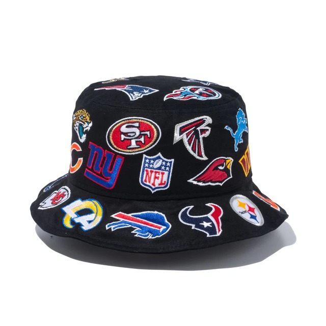 NEW ERA バケット01 Team Logo Allover NFL ブラック　国内正規品