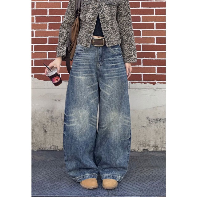 ストーンウォッシュルーズデニムパンツ 1col R02275