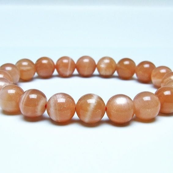 オレンジムーンストーン ブレスレット 10mm 一点物 メール便可 [M便 1/10] 111-48518