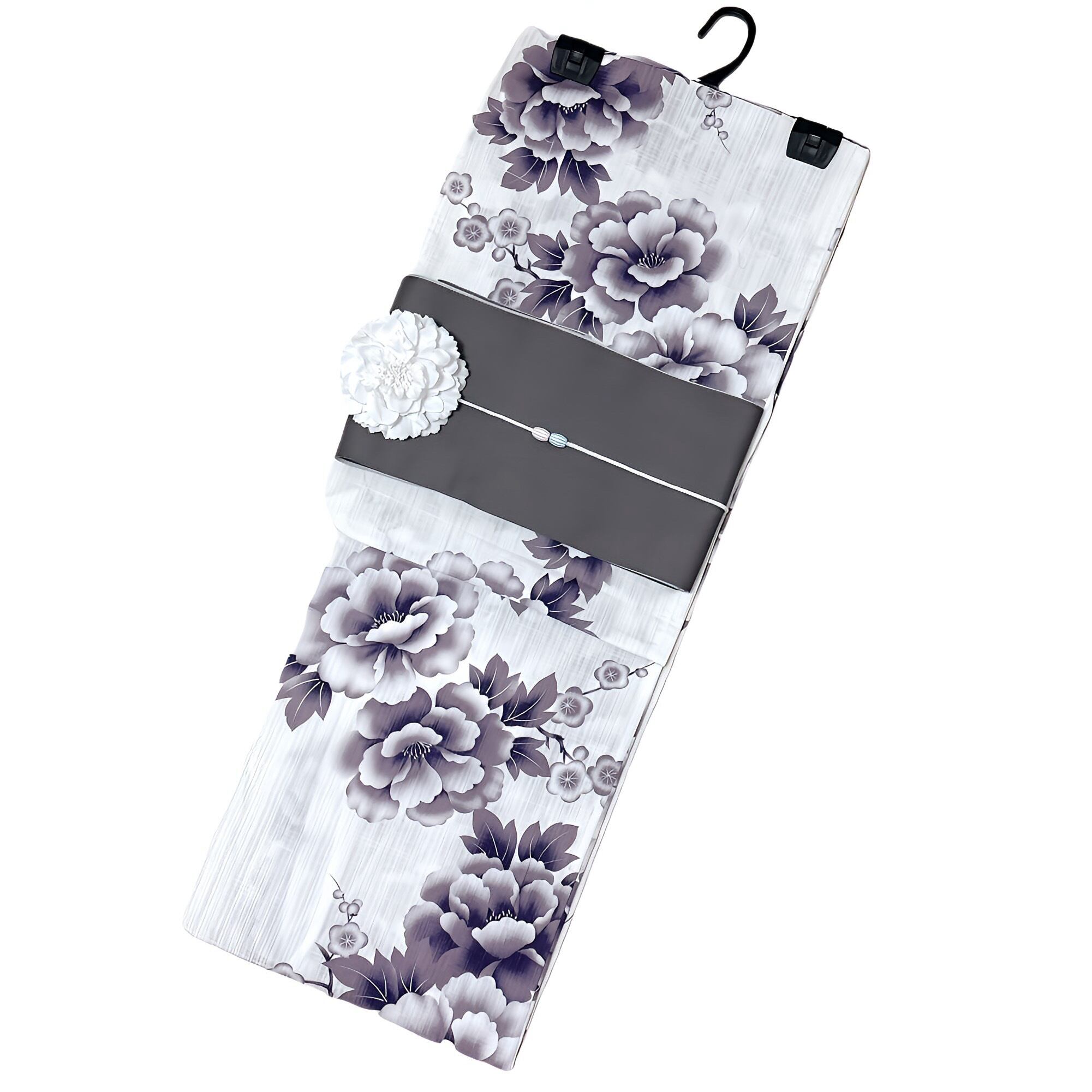 浴衣ジェンヌ 浴衣3点セット パープルグレー 半幅帯 ゆかた 浴衣