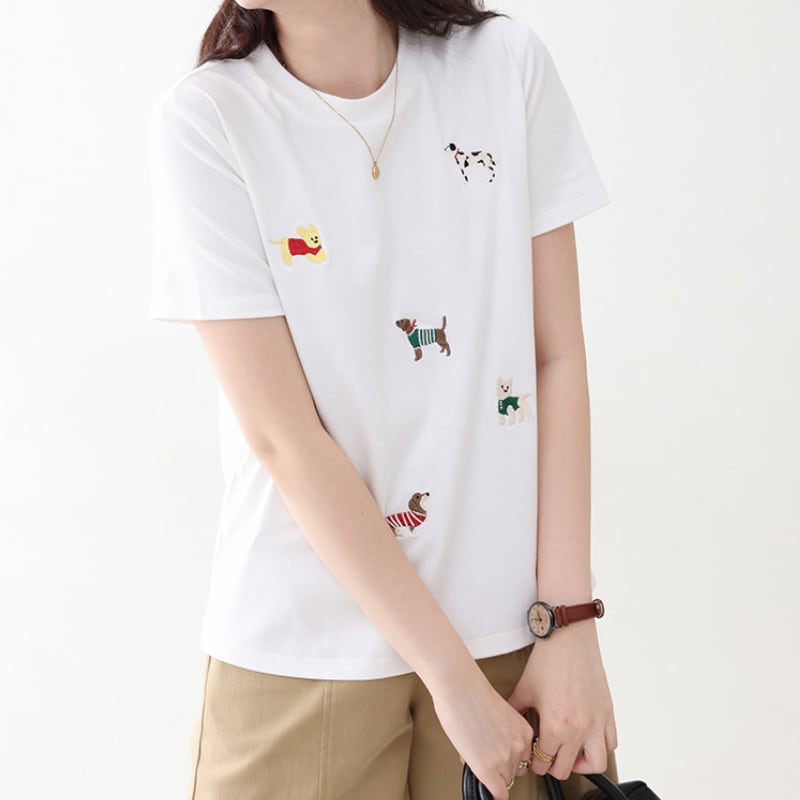 刺繍デザインTシャツ M2225