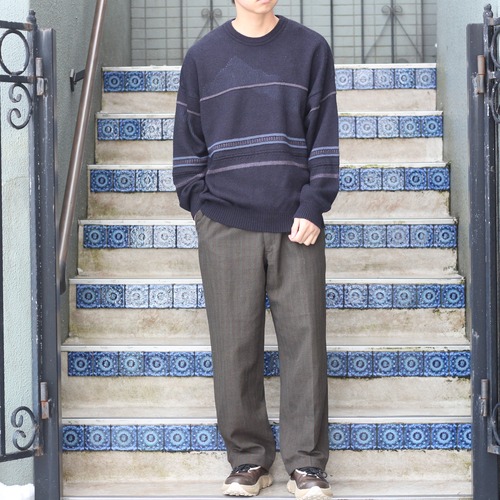 USA VINTAGE jac for men PATTERNED DESIGN KNIT/アメリカ古着柄デザインニット