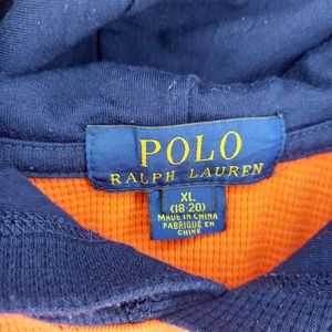 ポロラルフローレン　プルオーバー　ライトパーカー　サーマルT　刺繍ロゴ　オレンジ