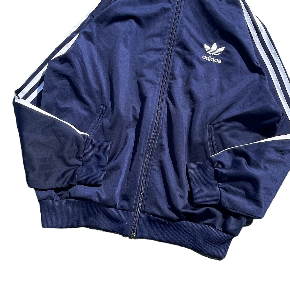 adidas アディダス ジャージ/トラックジャケット ネイビー L-XLサイズ 