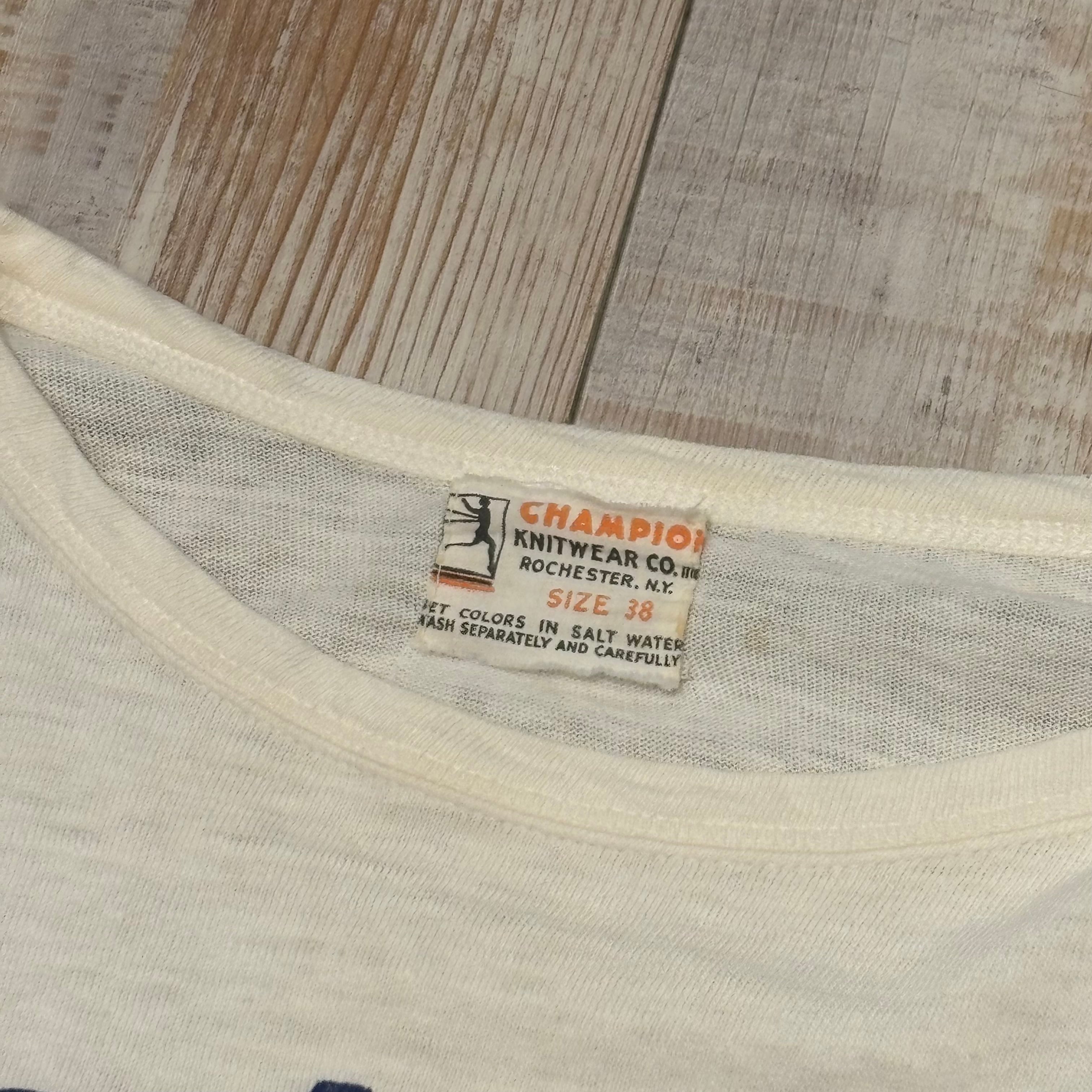 XL！40s 50s 復刻 チャンピオン デカランタグ フットボール Tシャツ XL！40s 50s 復刻 チャンピオン デカランタグ フットボール Tシャツ XL