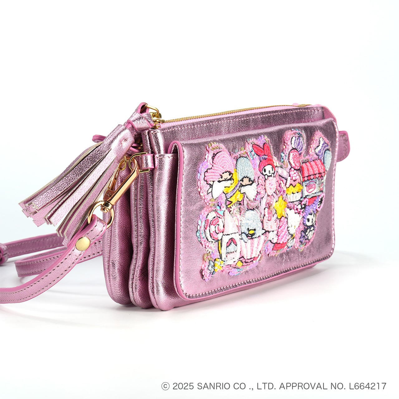 お財布ポシェット Sanrio characters / Carnival Dream (Metallic Pink