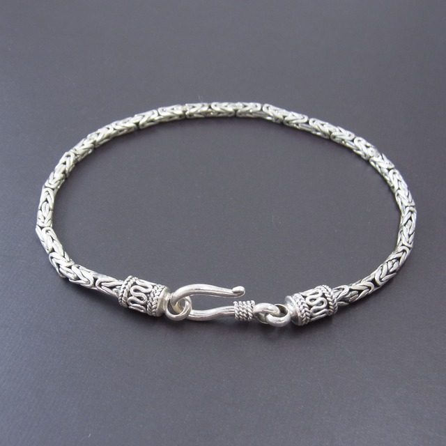 ビザンチン シルバー925 チェーンブレスレット レディース/メンズ ザックリと粋にキメて ビンテージ感G90.3.20