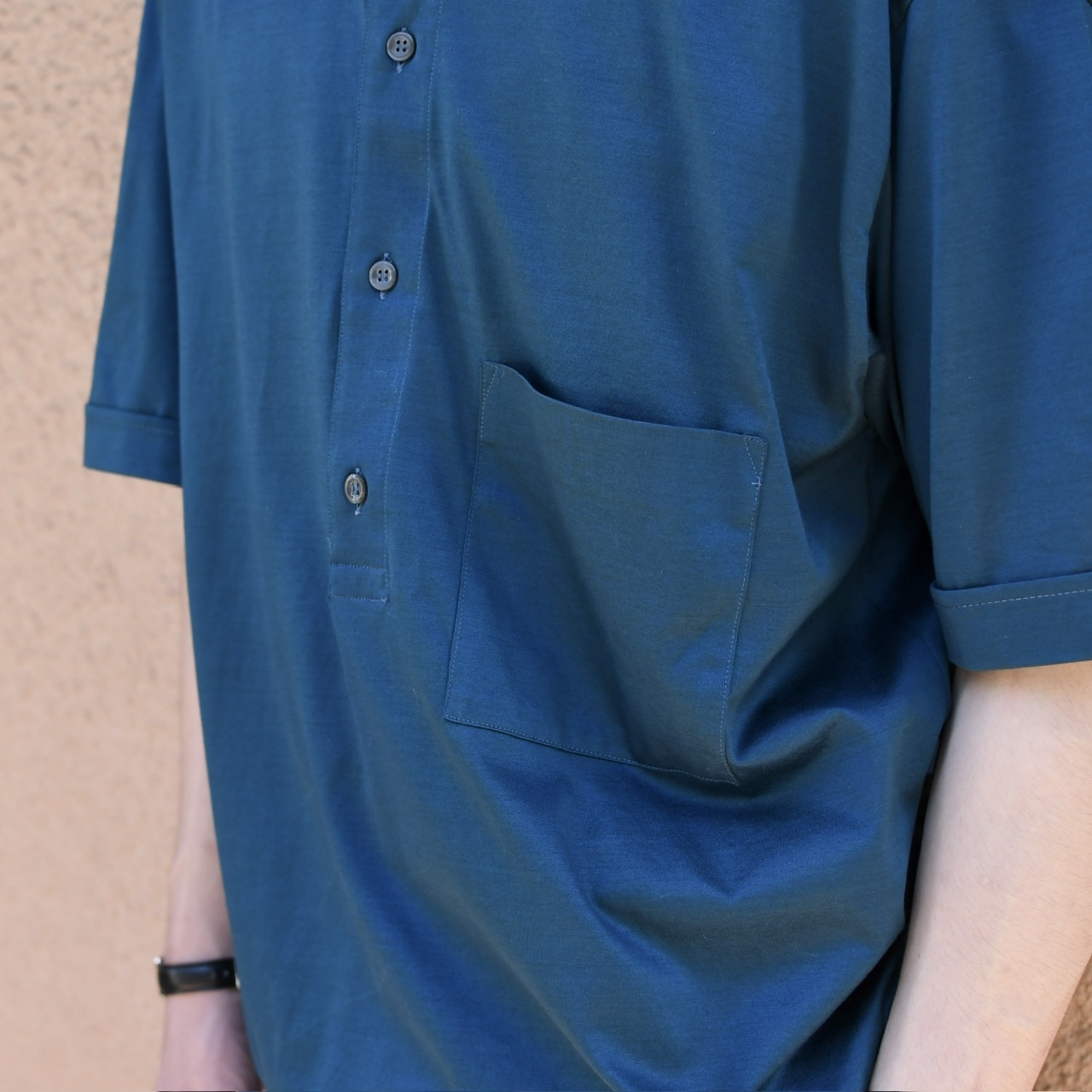 rayon blend design polo shirt navy