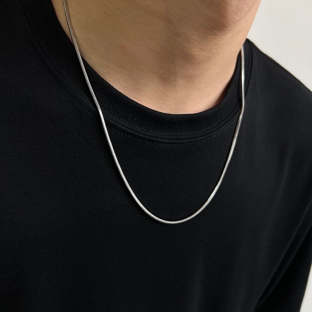 シンプルスネークボーンチェーンネックレス　MT0510001