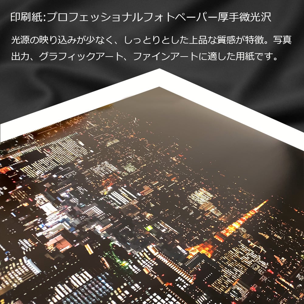 夜景写真 フランス エッフェル塔 インテリアアートポスター額装 AS0481