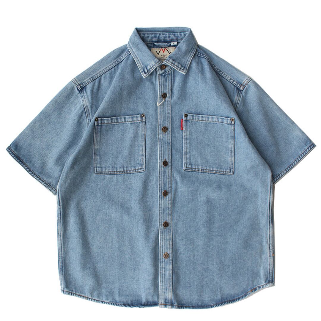 Heavyweight Washed Cotton Short-Sleeve Shirt(GV551)