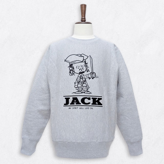 オマージュ プリント スウェット 12.4オンス 裏起毛 クルーネック JACK